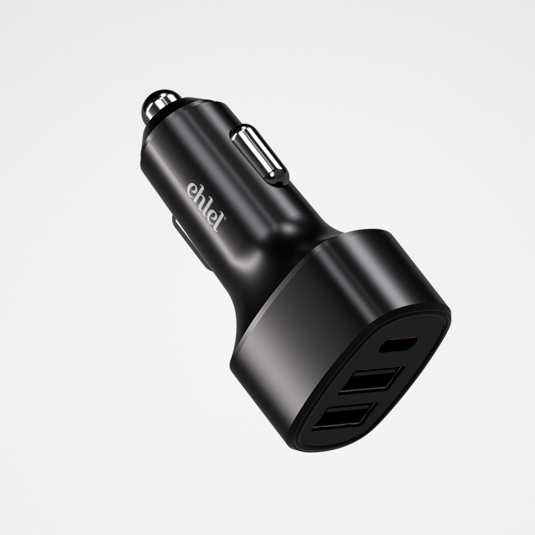 Powerful Car Charger – USB-A x 2 & Type-C | Ehlel ECA18