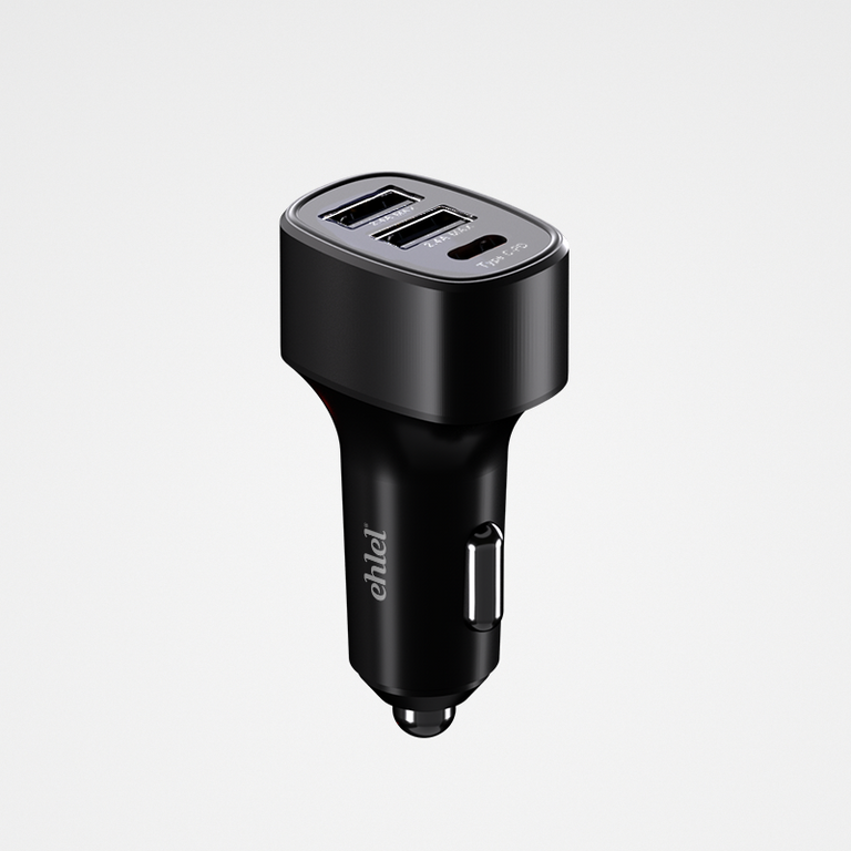 Powerful Car Charger – USB-A x 2 & Type-C | Ehlel ECA18