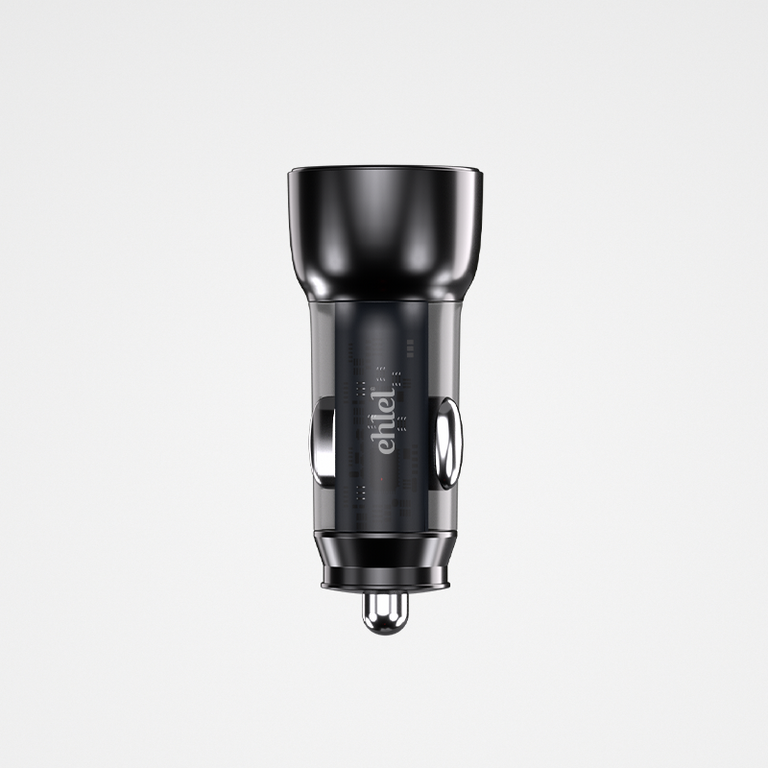 Transparent Fast Car Charger – USB-A & Type-C | Ehlel ECA20