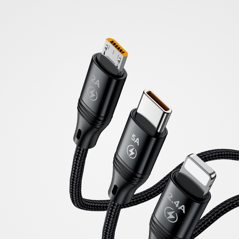 3-in-1 Fast Charging Cable (1.2m) | Ehlel QC001
