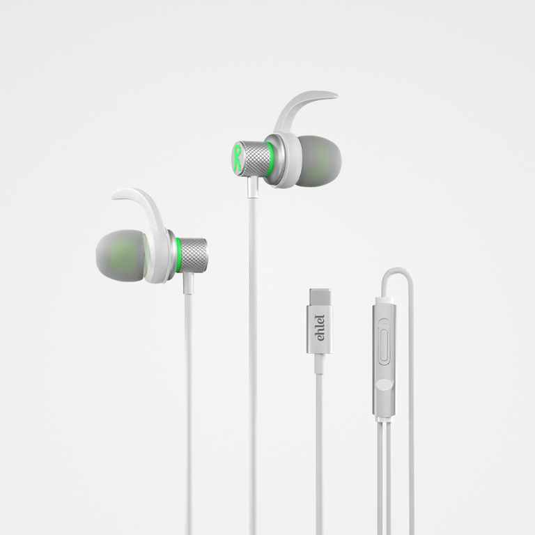 Tangle-Free Earphones Type-C, Corner Connect | Ehlel SL-001