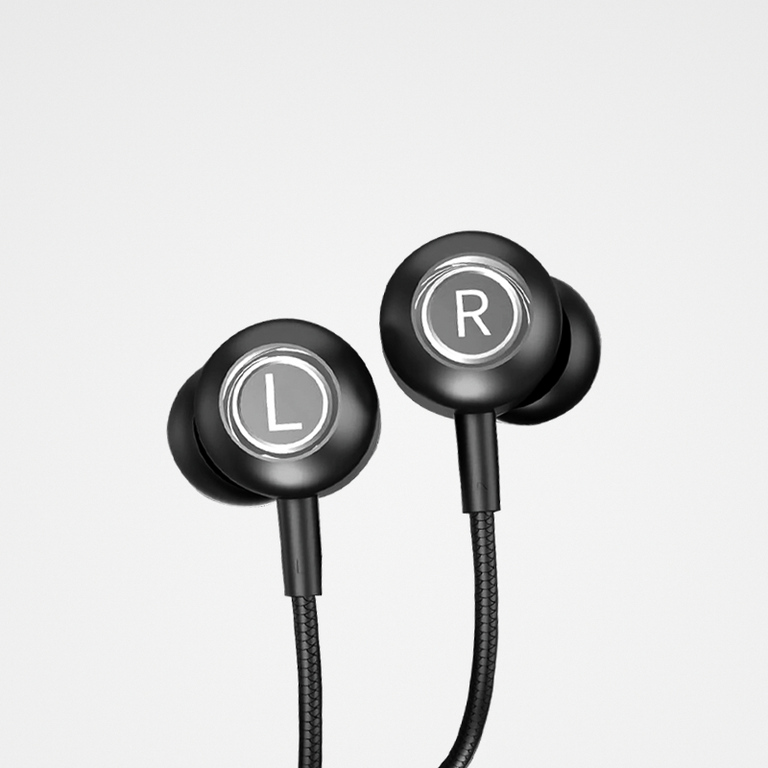 Stylish Earphones with a Corner Twist (3.5mm, Silver Rings) | Ehlel SL-202