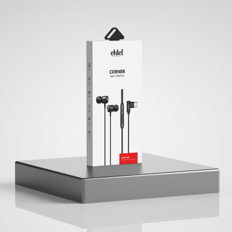Type-C Corner Earphones with Silver Rings | Ehlel SL-201