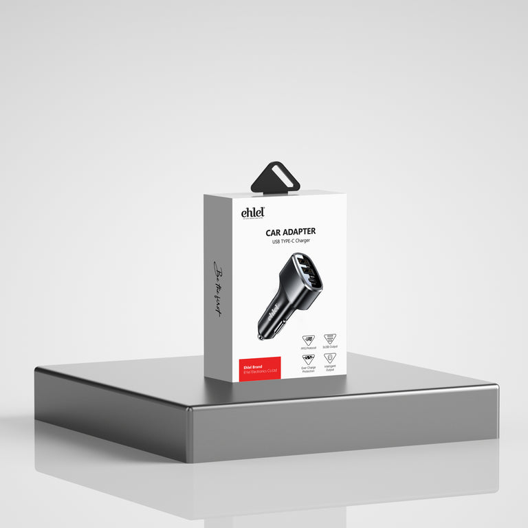 Powerful Car Charger – USB-A x 2 & Type-C | Ehlel ECA18