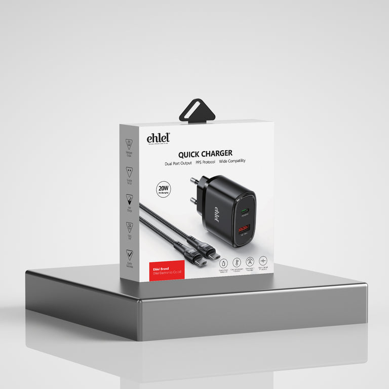 Fast Europe Charger with USB-A & Type-C Ports | Ehlel ETR39