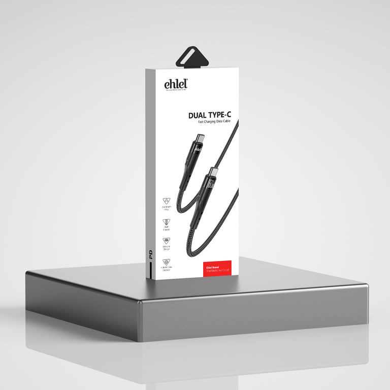 Dual Type-C PD 60W Fast Charging Cable - Double the Power, Double the Convenience (3m) | Ehlel ECH84