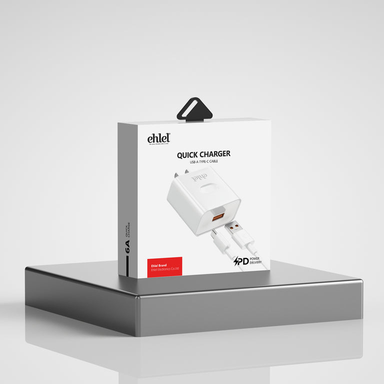 Fast & Safe US Charger with USB-C Cable | Ehlel EUHT18