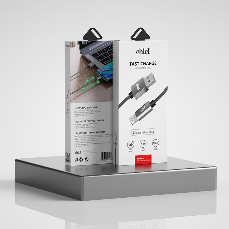 Fast Charging, Reliable Data Transfer (Lightning USB Cable) | Ehlel MFI-01