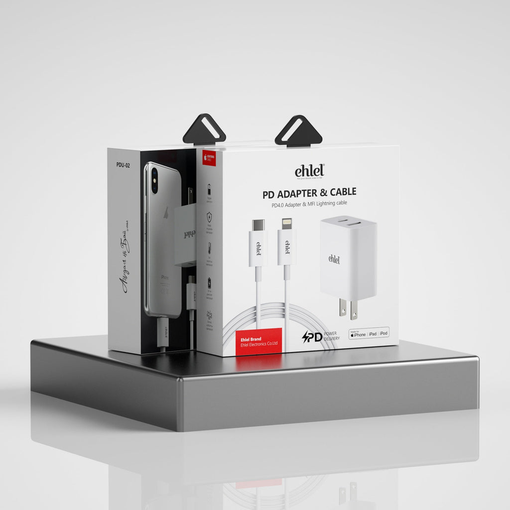 Power Delivery Adapter & Lightning Cable - Ehlel PDU-02, Fast iPhone Charging